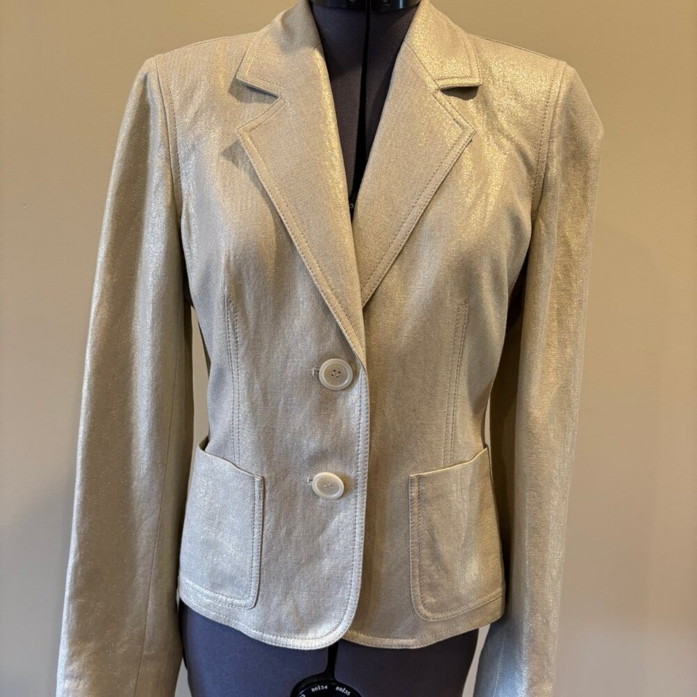 Michael Kors size 2 simmery gold metallic jacket